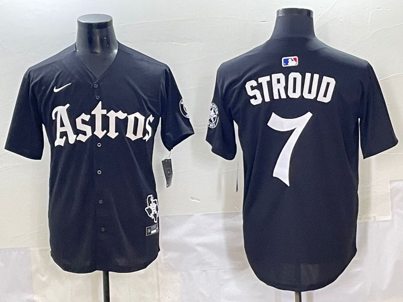 Men 2025 Houston Astros #7 Stroud Black Five generations Joint Name Nike MLB Jersey style 1->houston astros->MLB Jersey